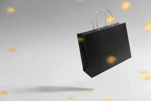 Shopping Bag White Background Black Friday Concept — Fotografia de Stock