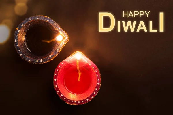 Lámparas Aceite Diya Para Festival Diwali Festival Hindú Celebración Luces — Foto de Stock