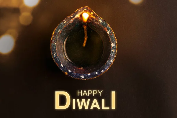 Diya Oljelampor För Diwali Festivalen Hinduisk Ljusfest Glad Diwali — Stockfoto