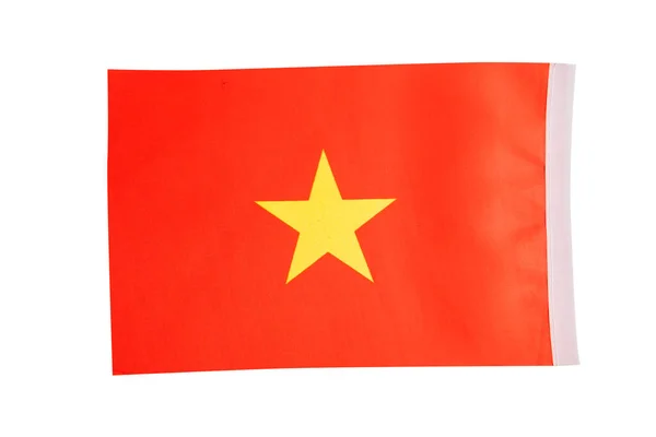 Национальный Флаг Вьетнама Изолирован Белом Фоне — стоковое фото