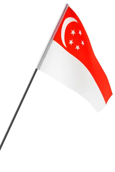 Bandeira Nacional Singapura Isolada Sobre Fundo Branco — Fotografia de Stock