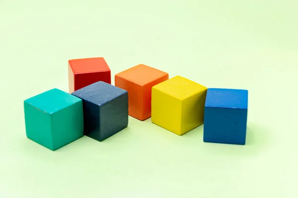 Színes Blokk Játékok Egy Színes Háttér — Stock Fotó