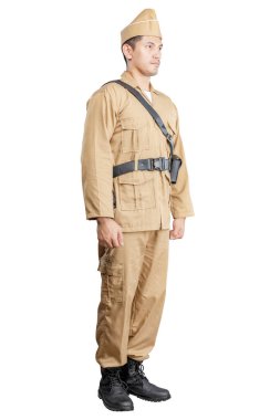 Beyaz arka planda tek başına duran Endonezyalı özgürlük savaşçıları