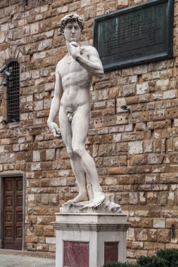 kopyasını Michelangelo'nun david heykelinin piazza della signoria, florence, İtalya