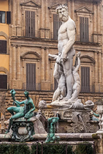 Fontana del Nettuno - Fontana di Neptun - vicino Palazzo Vecchio, Firenze, Italia — Foto Stock