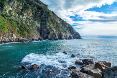 riomaggiore kayalıklardan. Cinque terre, liguria, İtalya