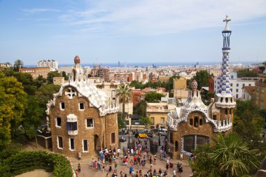 Barselona, İspanya 'da Park Guell.