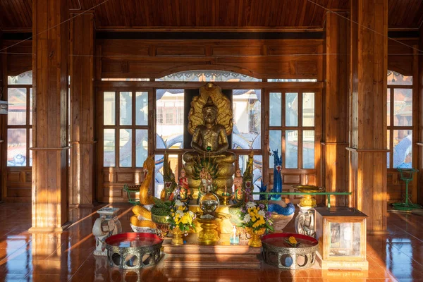 Lopburi Thailand January 2022 Wat Muchalin Beauty Temple Wooden Building —  Fotos de Stock
