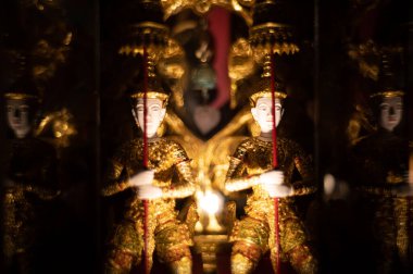 Na Klua, Phra Samut Chedi Bölgesi, Samut Prakan 10290, 15 Mayıs 2022: Wat Sakhla - çok güzel bir ruhani ibadet yeri ve eşsiz bir şekilde tasarlanmış. Çeşitli türde müzeler..