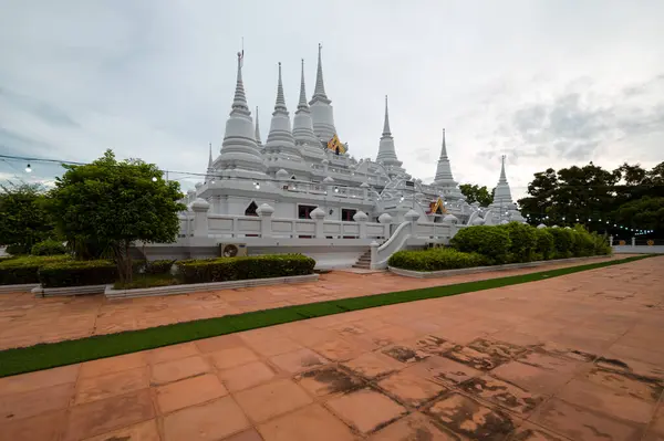 Bangkok Thailand July 2022 Temple Wat Asokaram White Pagoda Back — Photo