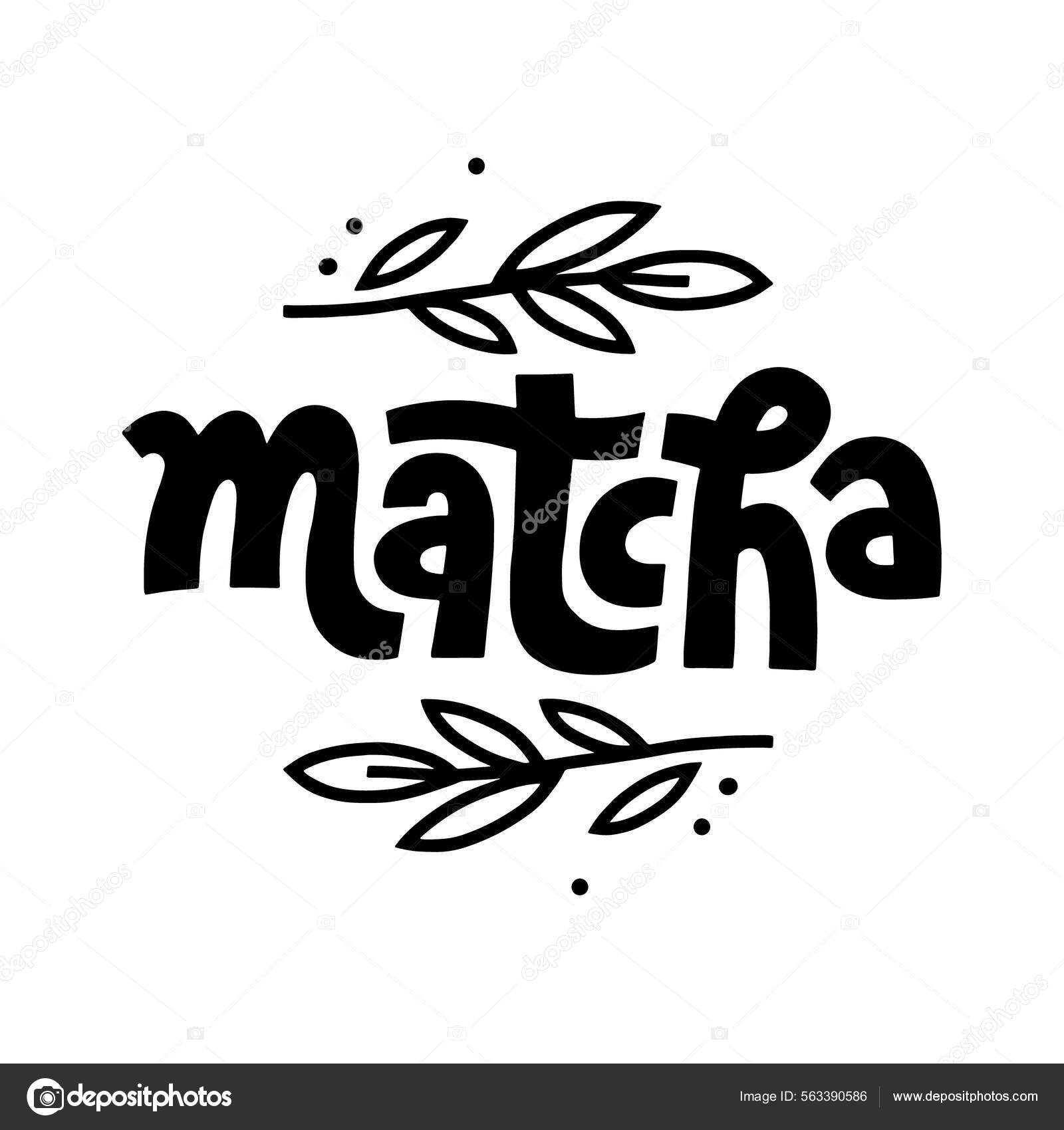 Дизайн Букв Маття. Логотип. Украшение Листьями Для Чайного.