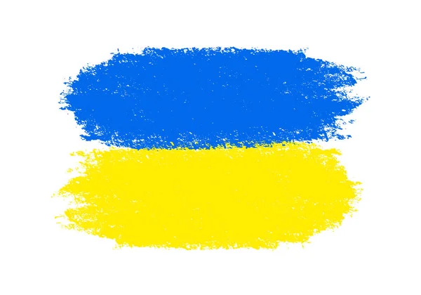 Bandeira Ucrânia Pincel Com Bandeira Nacional Ucraniana Vetor Pintado Estilo —  Vetores de Stock