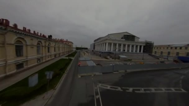 Vuelo Isla Vasilievsky San Petersburgo Rusia — Vídeo de stock