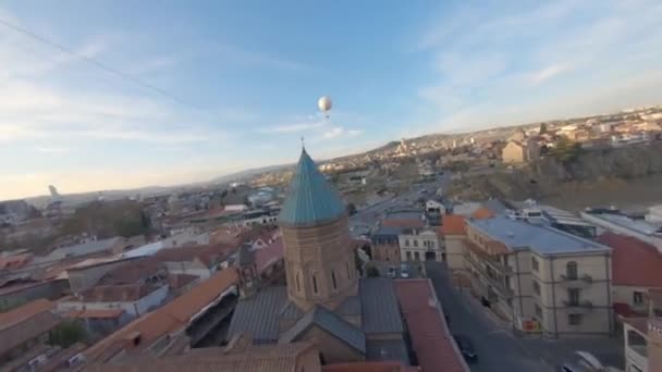 Rychlý Let Dronem Nad Tbilisi Georgii — Stock video