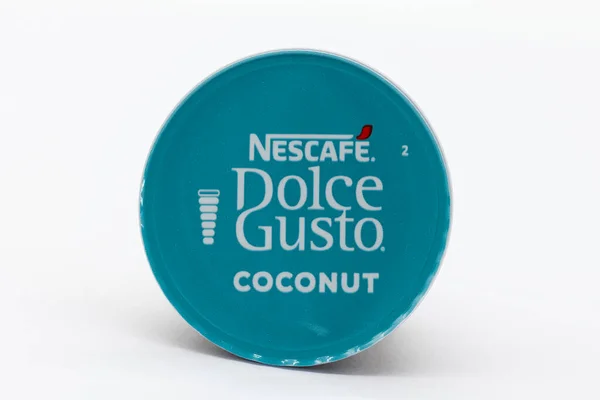 Irvine Scotland September 2021 One Nescafe Dolce Gusto Branded Coconut — Stock Photo, Image