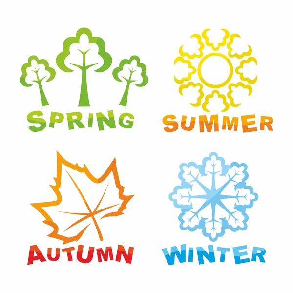 Colorful seasons icons — Stock Vector