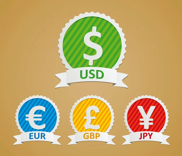 para birimi simgeleri - dolar, euro, yen ve pound
