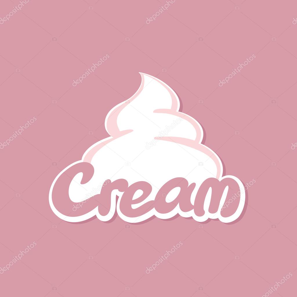 Whipped cream on purple background