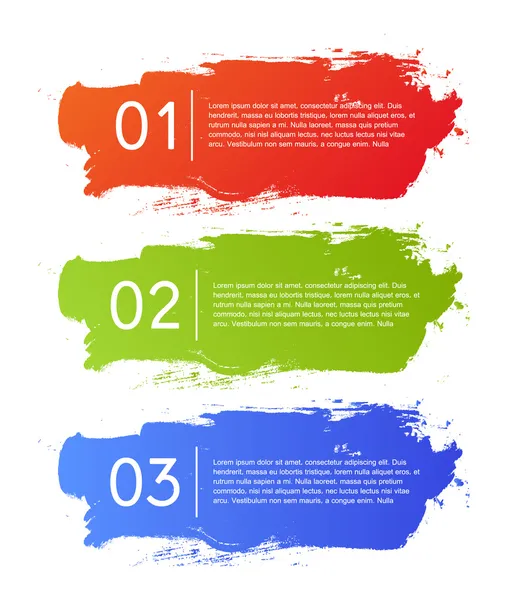 Brush strokes infographics options banner — Stock Vector