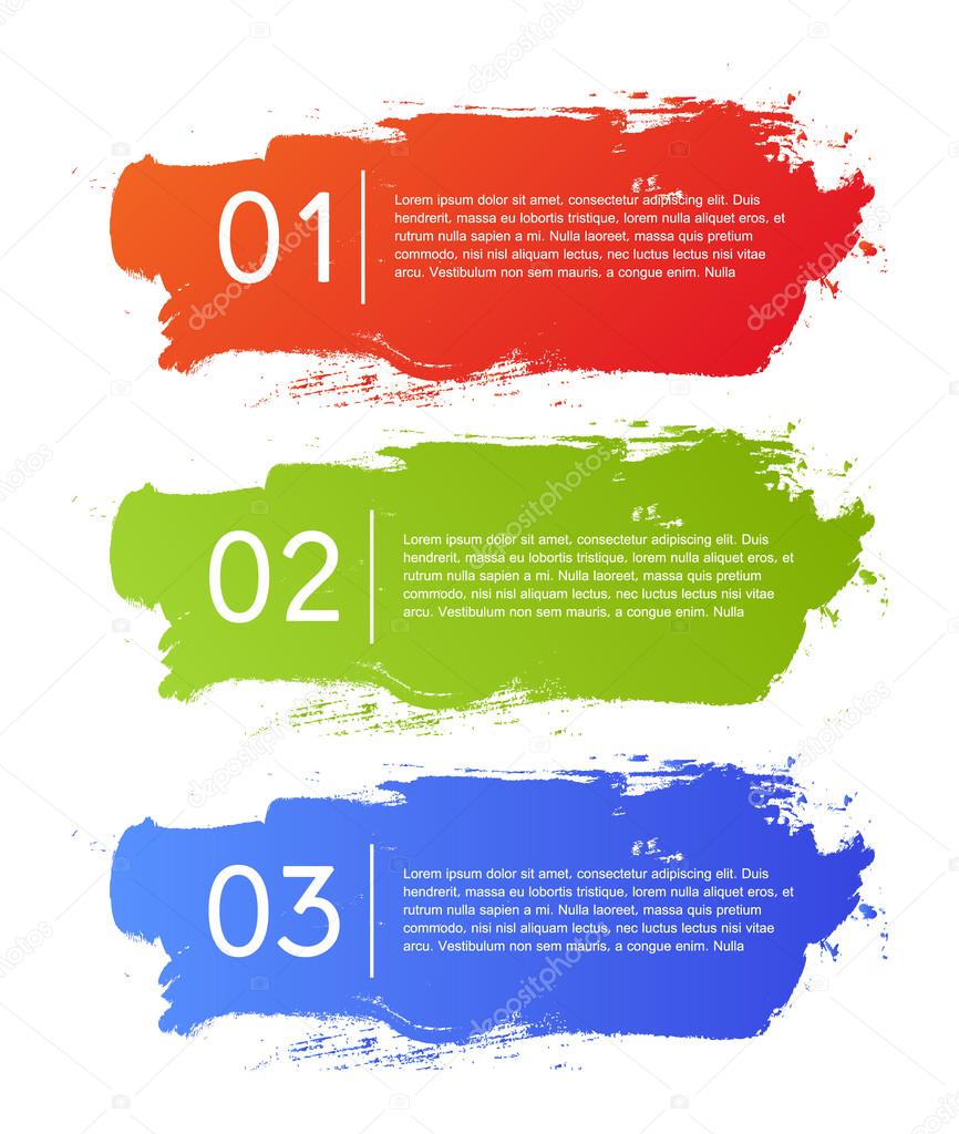 Brush strokes infographics options banner