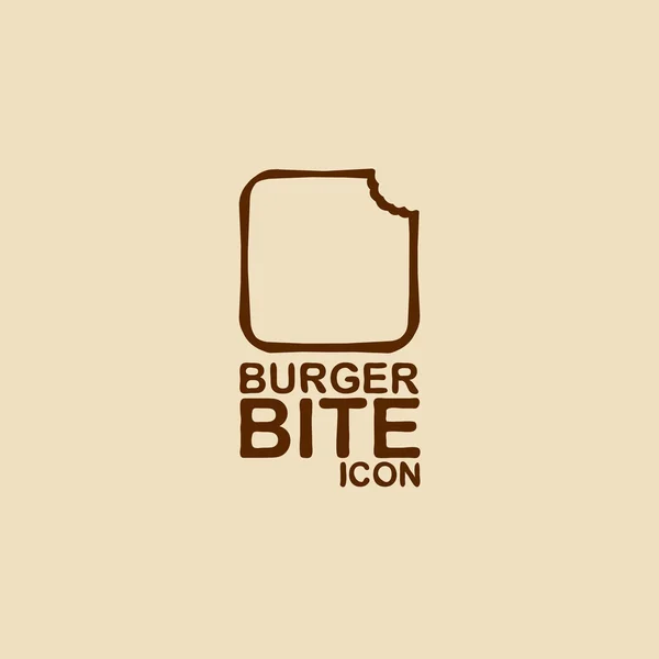 Burger mordida icono y la plantilla de logotipo — Archivo Imágenes Vectoriales