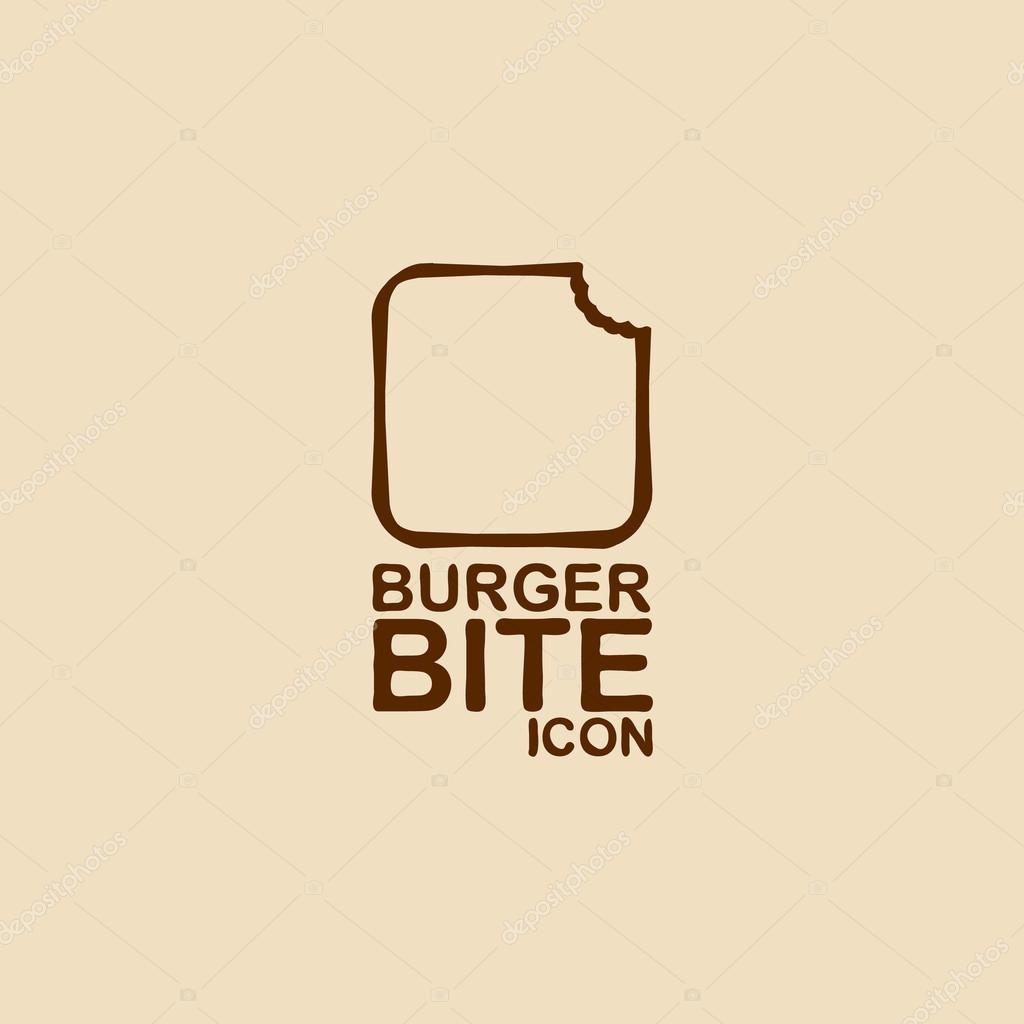 Burger bite icon and logo template for your design. Vector illustration