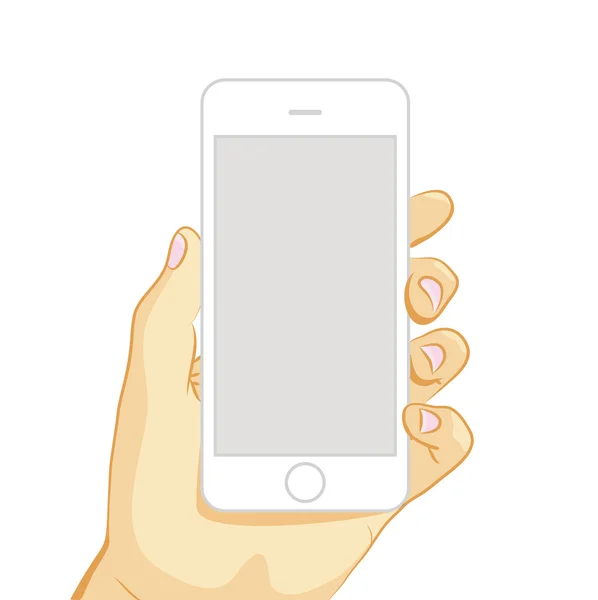 Vector illustration of white smart phone — Stock Vector