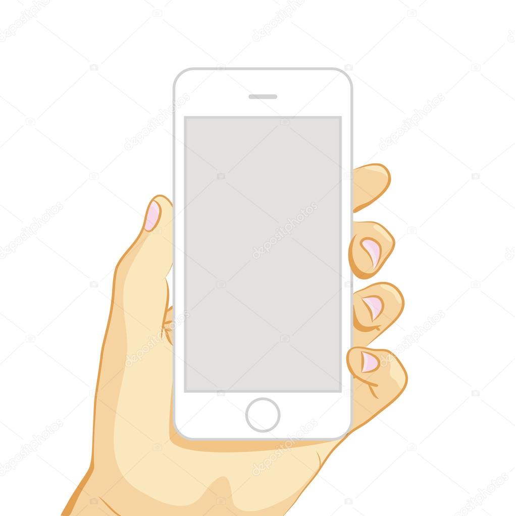 Vector illustration of white smart phone