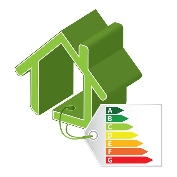 Concepto de certificado de ahorro de energía, concepto de edificio verde — Archivo Imágenes Vectoriales