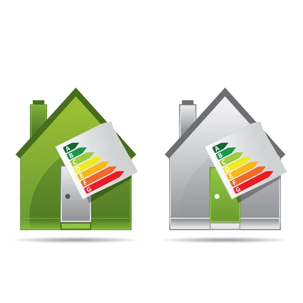 Concepto de certificado de ahorro de energía, concepto de edificio verde — Vector de stock