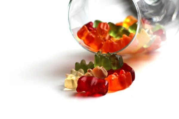 Fruit collection de bonbons gommeux sur fond blanc — Photo