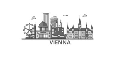 Austria, Vienna City city isolated skyline vector illustration, travel landmark