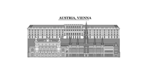 Austria Vienna City Isolated Skyline Vector Illustration Travel Landmark — Stock Vector