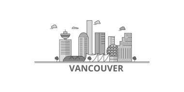 Canada, Vancouver City city isolated skyline vector illustration, travel landmark