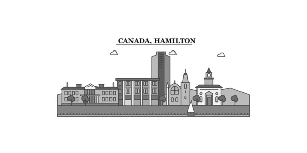 Canada Hamilton City Isolated Skyline Vector Illustration Travel Landmark — Stok Vektör