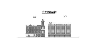 Russia, Ulyanovsk city isolated skyline vector illustration, travel landmark