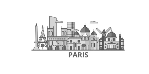 France Paris City City Isolated Skyline Vector Illustration Travel Landmark — ストックベクタ