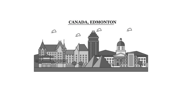 Canada Edmonton City Isolated Skyline Vector Illustration Travel Landmark — Stok Vektör