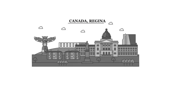 Canada Regina City Isolated Skyline Vector Illustration Travel Landmark — Stockvektor