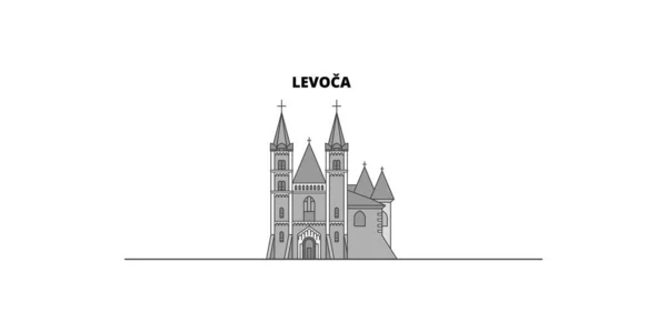 Slovakia Levoca City Isolated Skyline Vector Illustration Travel Landmark — Stock Vector