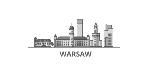 Poland Warsaw City City Isolated Skyline Vector Illustration Travel Landmark — Stockvector