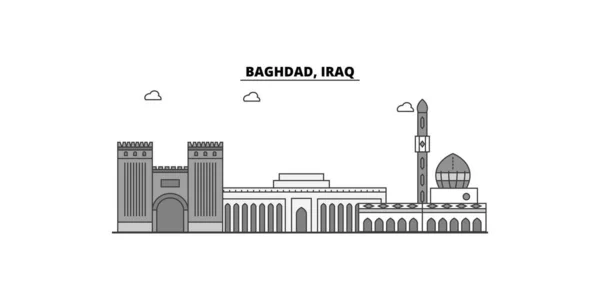 Iraq Baghdad City City Isolated Skyline Vector Illustration Travel Landmark — Image vectorielle