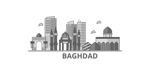 Iraq Baghdad City Isolated Skyline Vector Illustration Travel Landmark — Image vectorielle