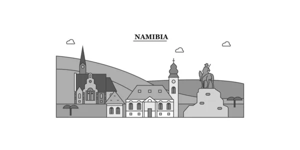 Namibia City Isolated Skyline Vector Illustration Travel Landmark — Vector de stock