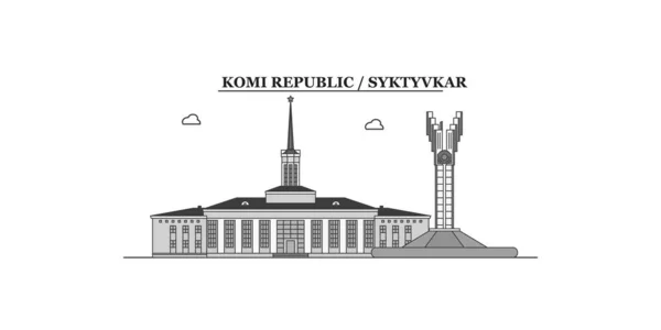 Russia Syktyvkar City Isolated Skyline Vector Illustration Travel Landmark — Vettoriale Stock