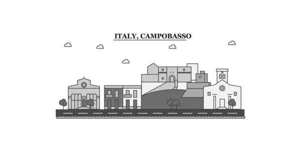 Italy Campobasso City Isolated Skyline Vector Illustration Travel Landmark — 스톡 벡터
