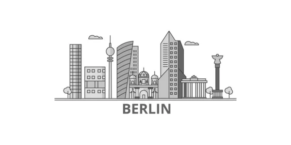 Germany Berlin City City Isolated Skyline Vector Illustration Travel Landmark — 图库矢量图片