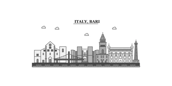 Italy Bari City Isolated Skyline Vector Illustration Travel Landmark — Vector de stock