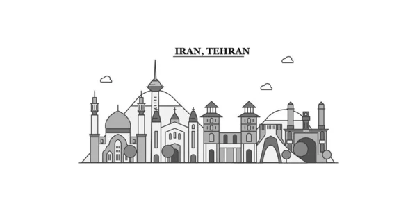 Iran Tehran City Isolated Skyline Vector Illustration Travel Landmark — Stock vektor