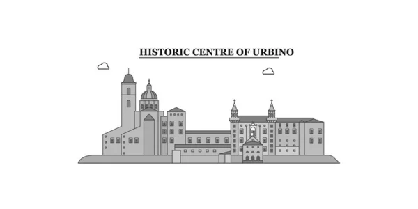 Italy Urbino City City Isolated Skyline Vector Illustration Travel Landmark — Stockvector